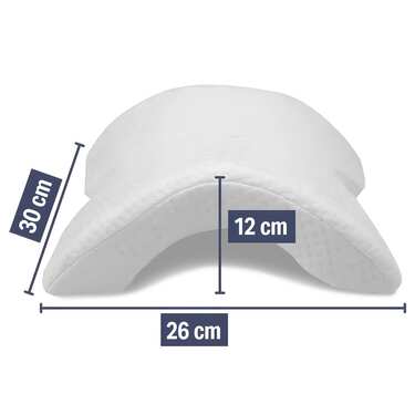 Polštář na ruce pro osoby spící na boku 26 x 30 x 12 cm s potahem s chladivým efektem