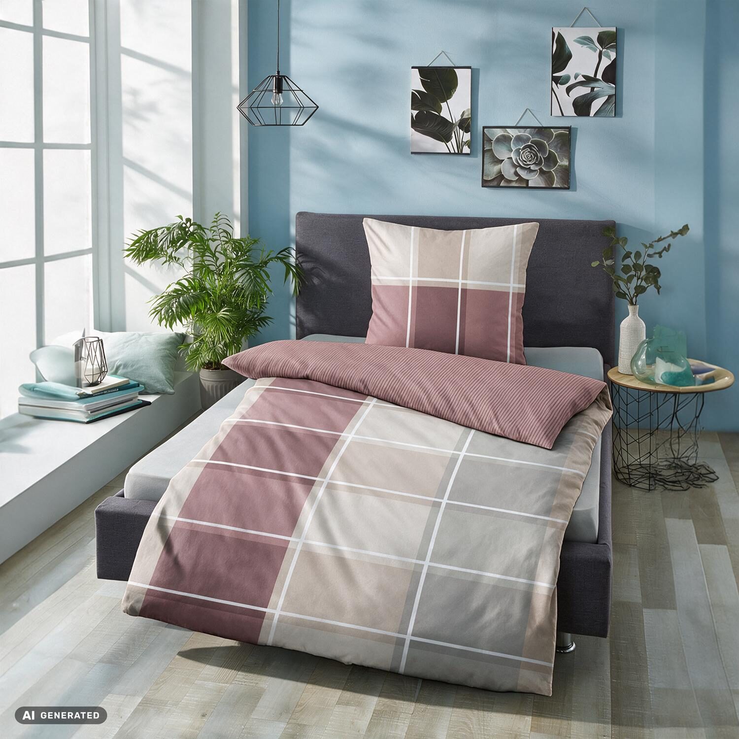 Juego de cama de microfibra satinada 140 x 200 cm + 70 x 90 cm