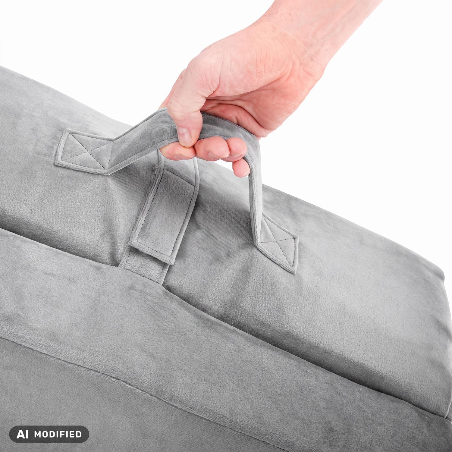 Colchón plegable CloudComfort Premium, 70 x 195 cm, color plata, 10 cm de grosor, tapizado con tela de tapicería