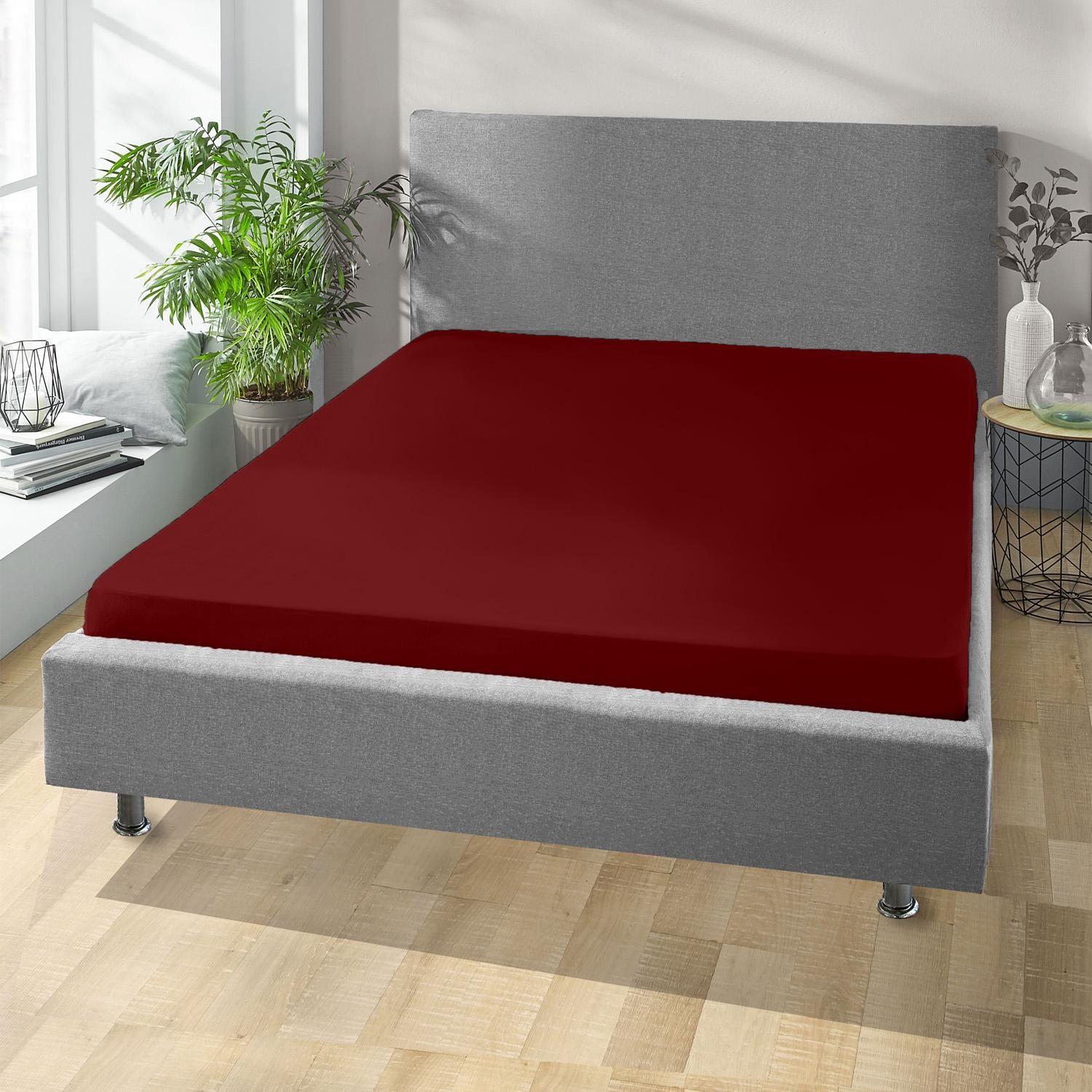 Setex REFIBRA fine fiber fitted sheet dark red 140 x 200 cm