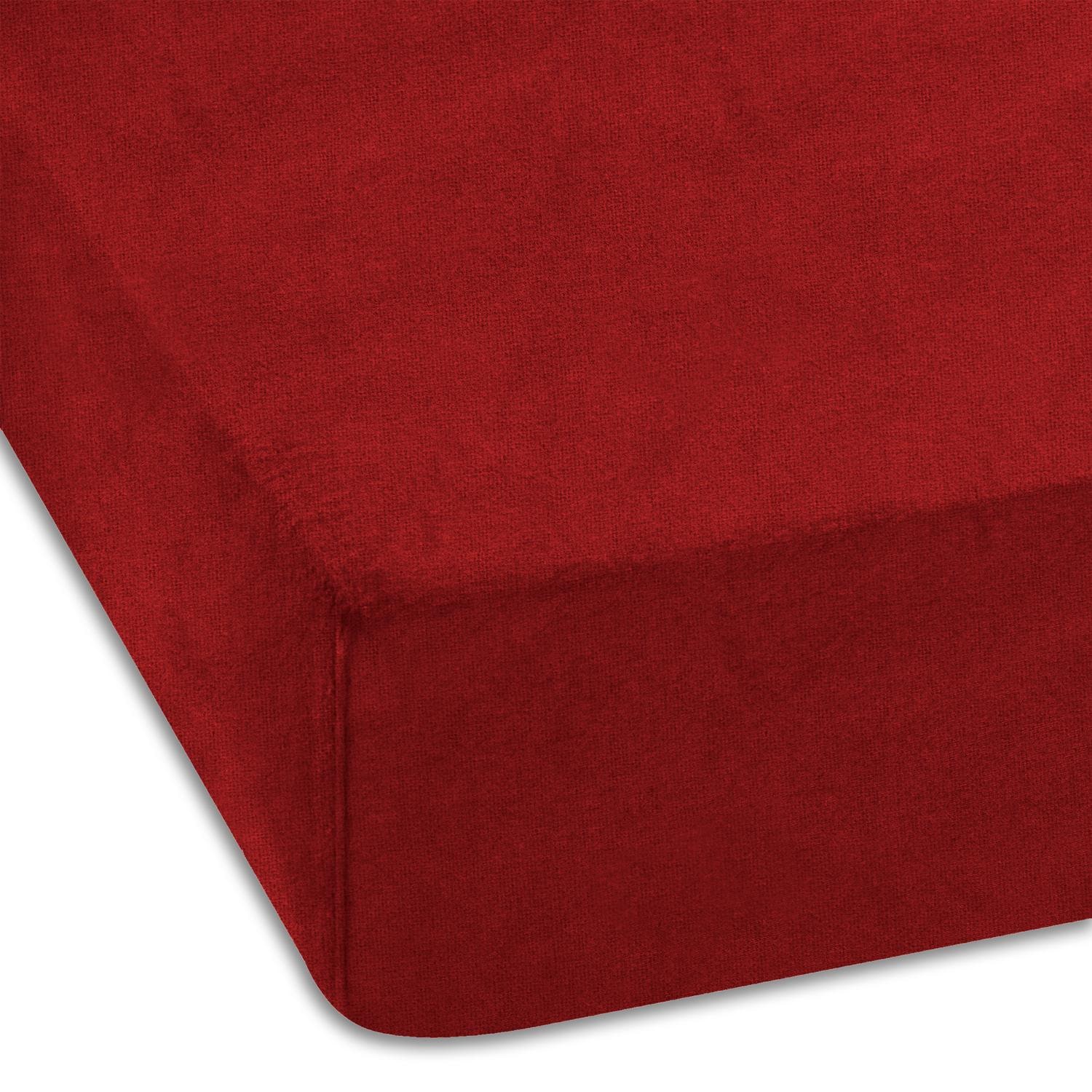 View – Setex REFIBRA fine fiber fitted sheet dark red 140 x 200 cm