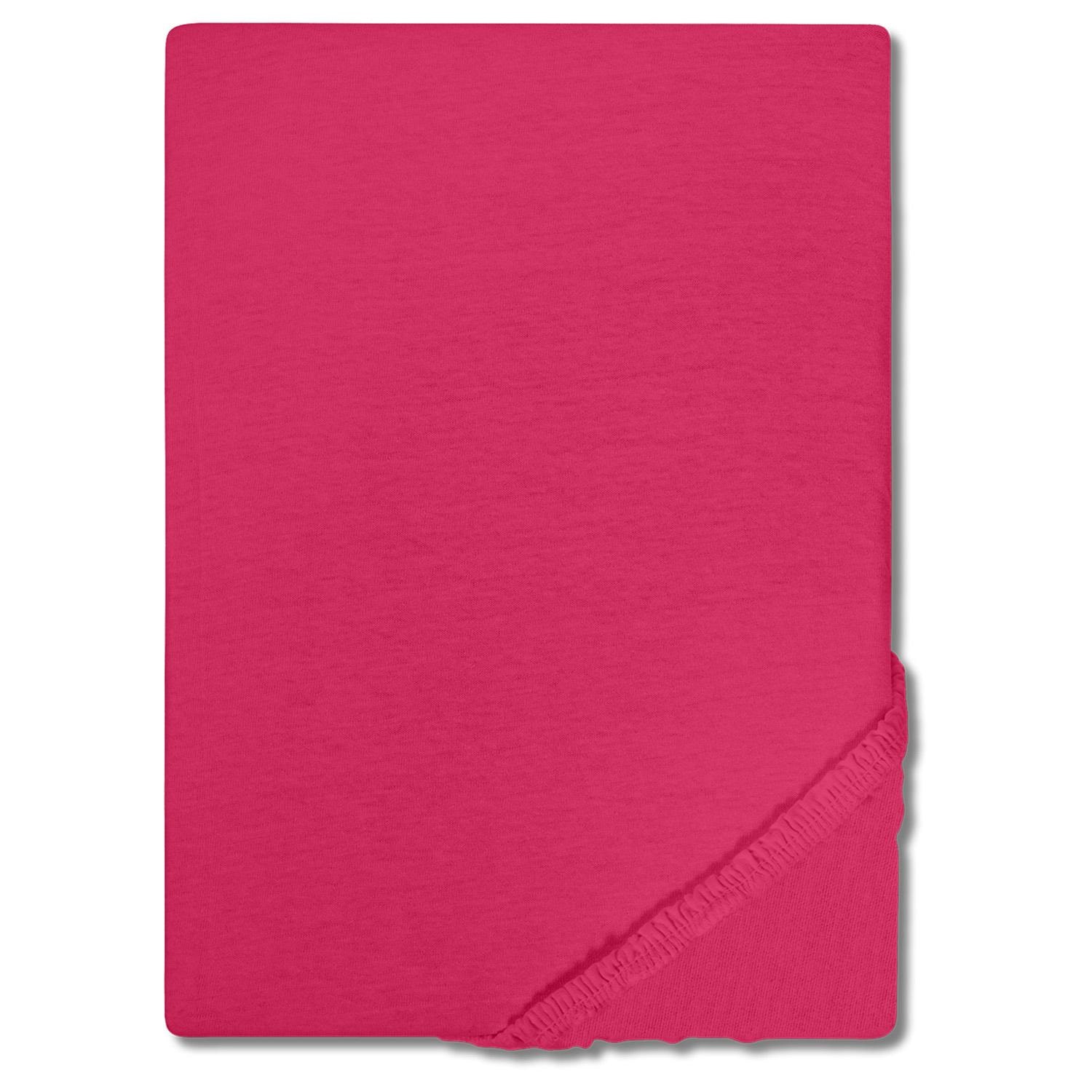 Setex Fine Beaver Fitted Sheet, Pink, 90 x 200 cm, Set of 4
