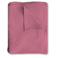 Manta piqué gofre algodón rosa 75 x 120 cm