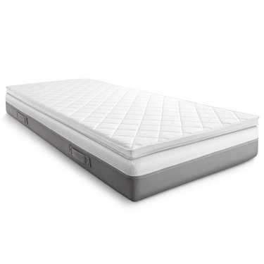 Topper de espuma confort T6 180 x 200 cm, altura 6 cm, nivel de firmeza H3 + 2 almohadas CloudComfort Basic de microfibra 80 x 80 cm