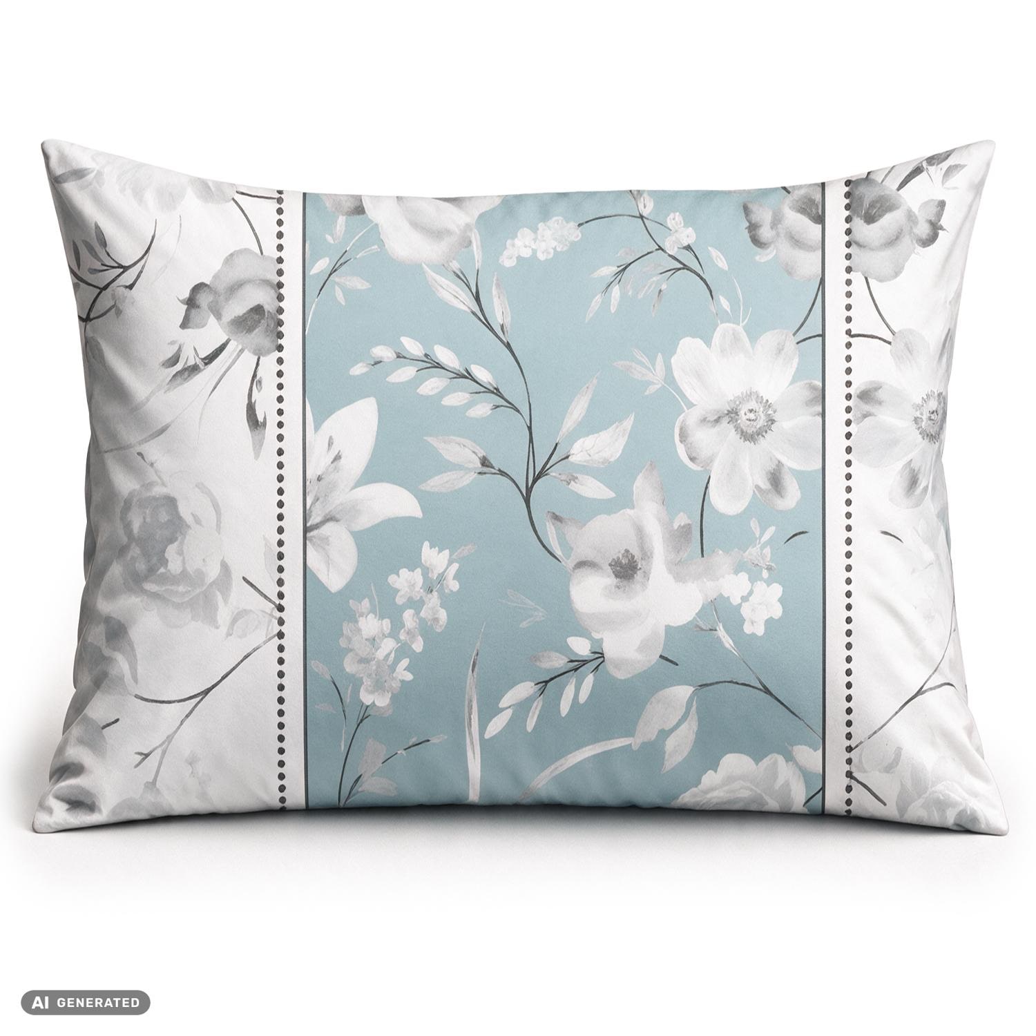 Funda de almohada de algodón CloudComfort Basic, azul claro/blanco, juego de 2 unidades, 70 x 90 cm