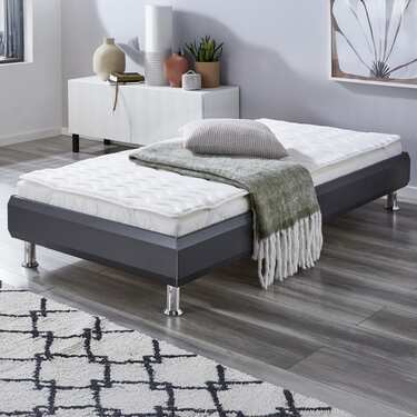 Topper de espuma de confort de 2,5 cm Sleezzz® Basic 120 x 200 cm con acolchado ondulado de 7 zonas y gomas en las esquinas