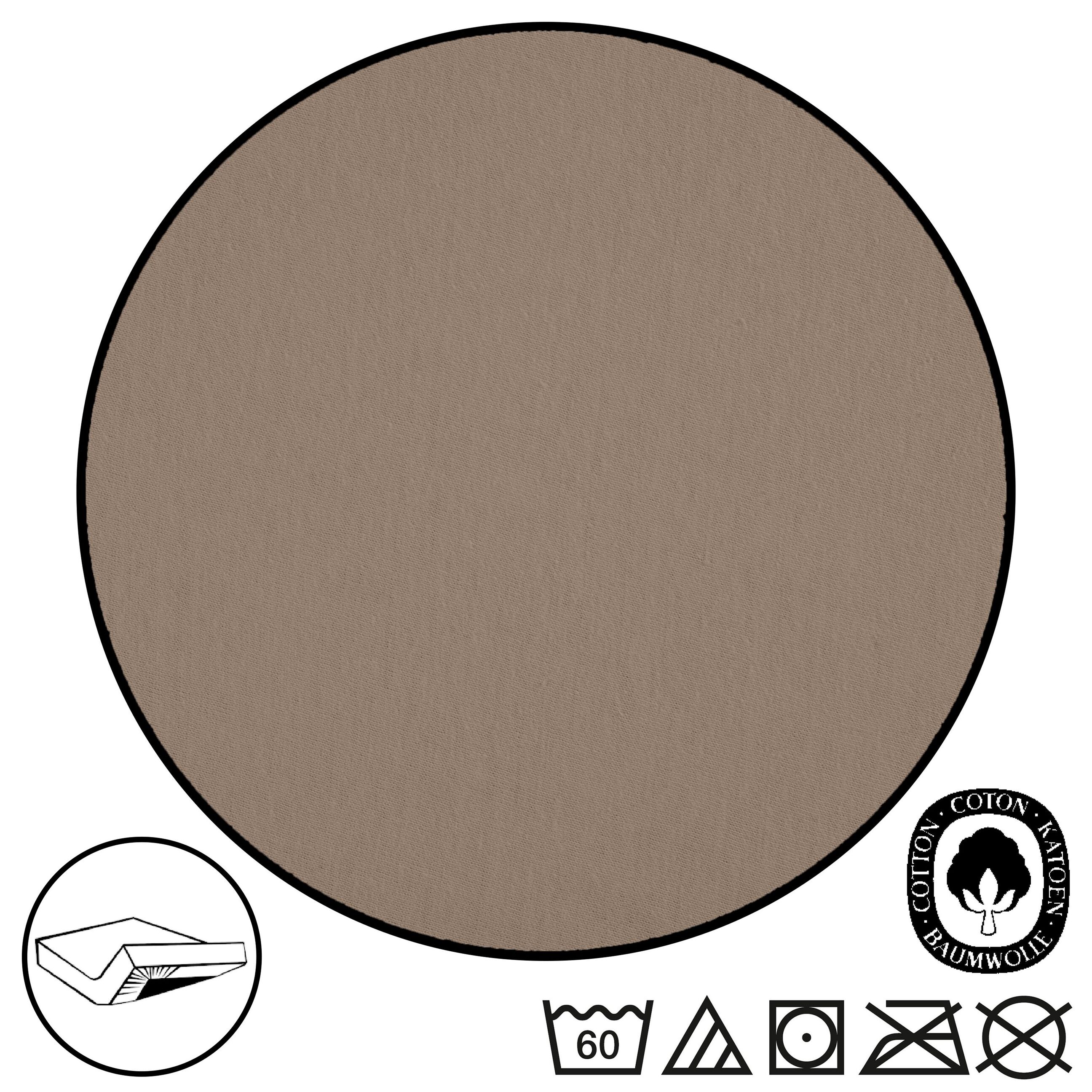 Set of 4 CloudComfort Basic Fitted Sheets, Jersey-Stretch, Taupe, 120 x 200 cm (4 pieces)