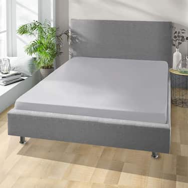 Sábana bajera microfibra interlock jersey gris plata 90 x 190 - 100 x 200 cm 180 x 200 - 200 x 200 cm