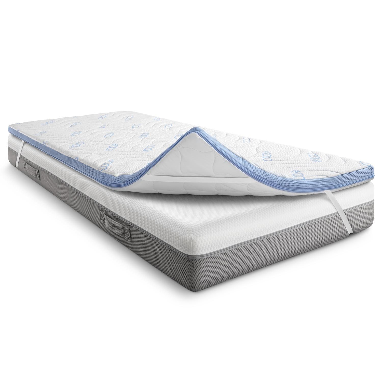 In the bedroom – CloudComfort Cool topper 90 x 200 cm H2/H3 + CloudComfort Basic gel-flake pillow 40 x 80 cm