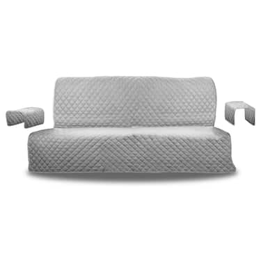 Capa para sofá de dois lugares cinzento / antracite 110 x 191 cm + 2 x 50 x 55 cm 