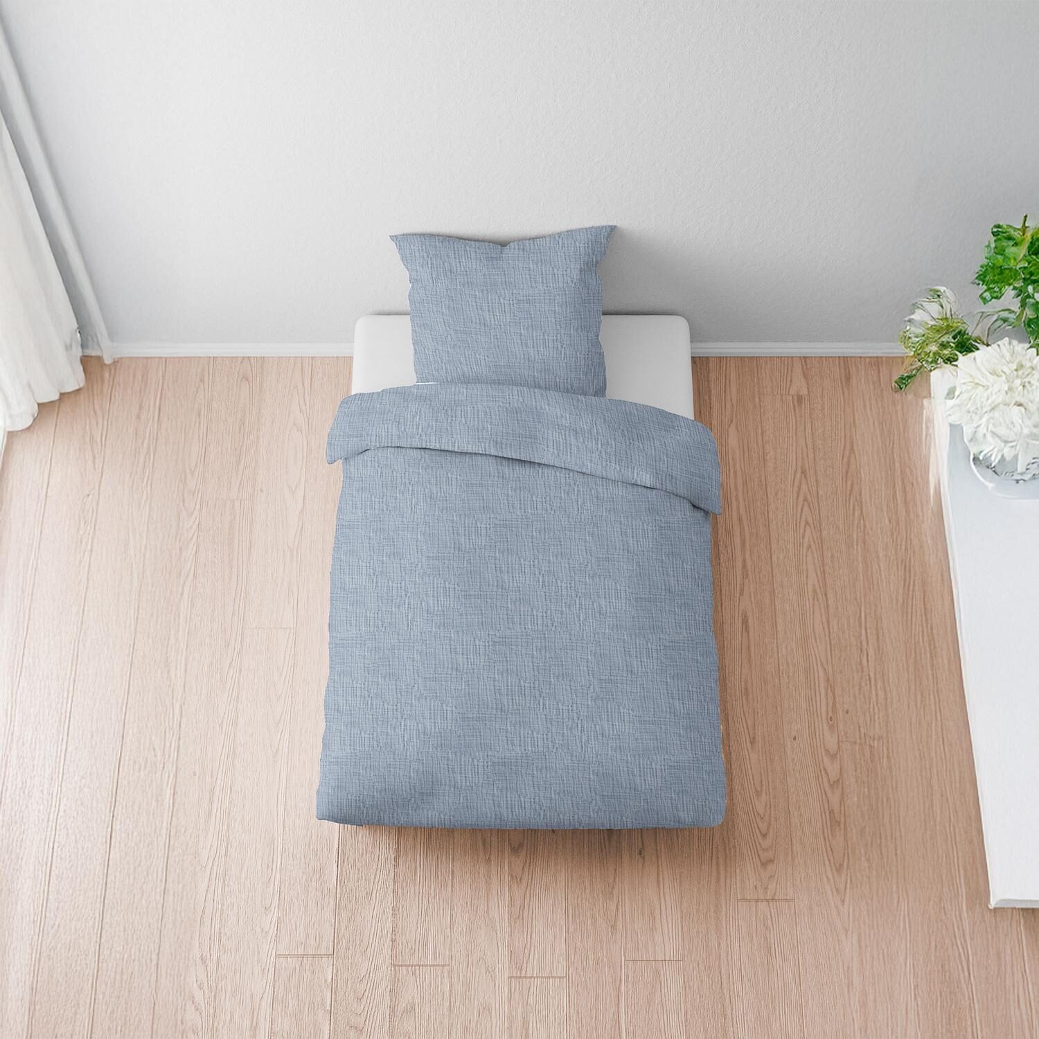Juego de cama de muselina Sleezzz® azul, 155 x 220 cm + 80 x 80 cm