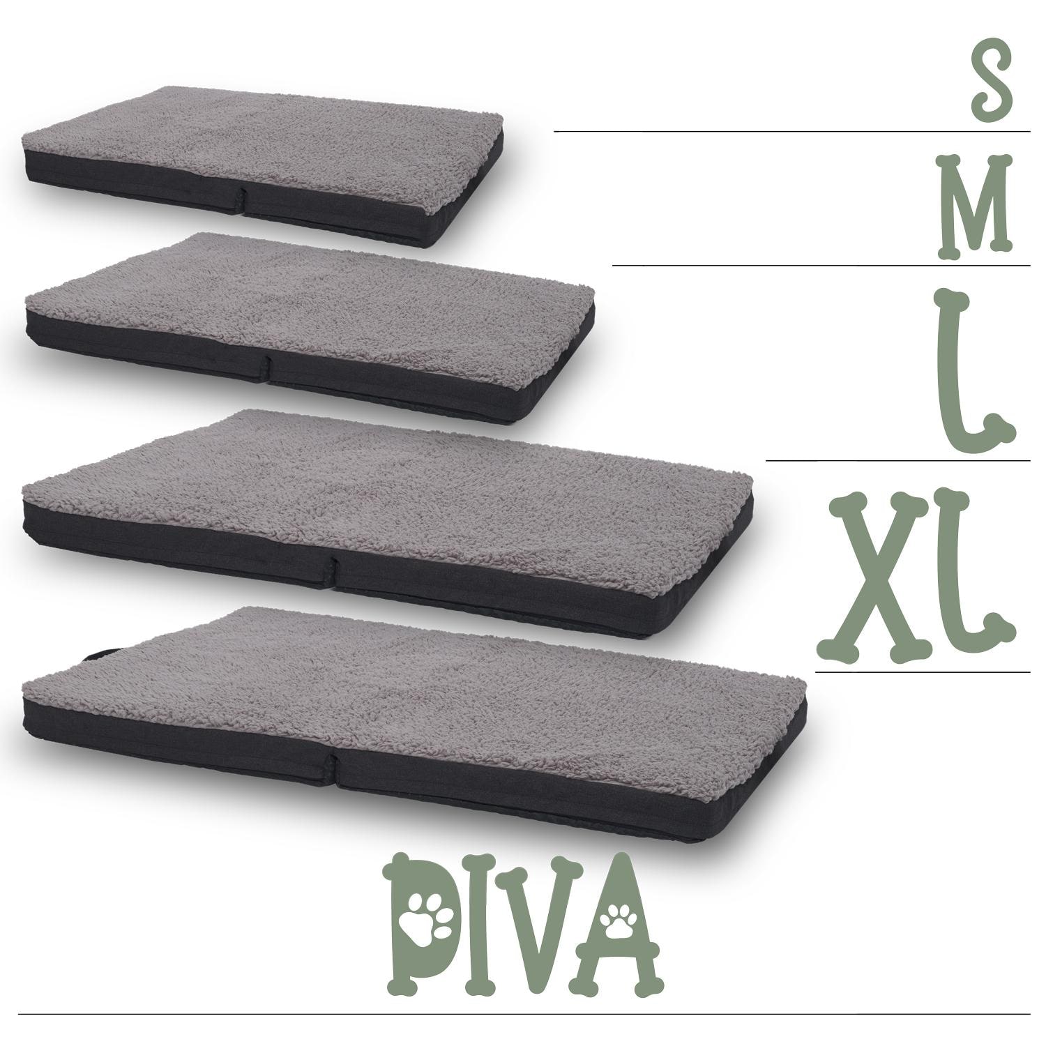 Petzzz alfombrilla ergonómica para mascotas Diva M 80 x 55 x 5 cm, plegable, antideslizante