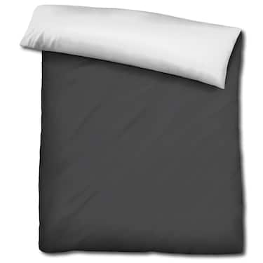Sleezzz® Renforcé reversible bed linen dark gray/white 135 x 200 + 80 x 80 cm