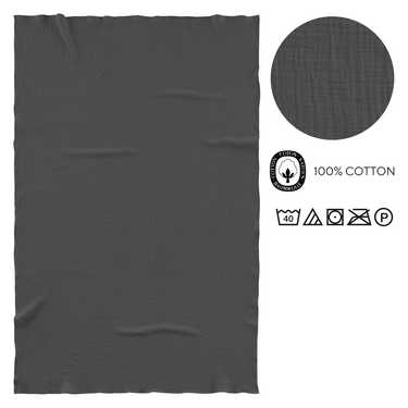 Manta de muselina Sleezzz® negra 150 x 200 cm