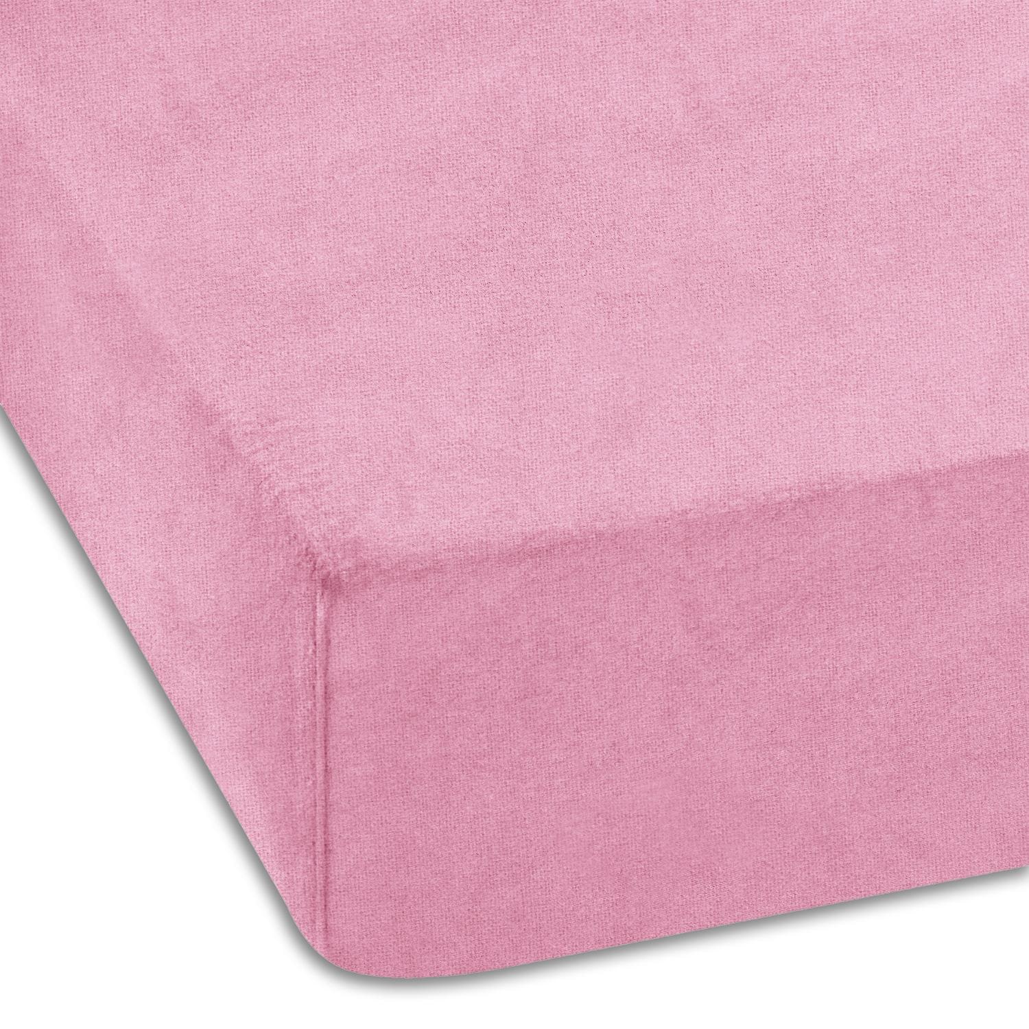 View – Setex REFIBRA Fine Beaver Fitted Sheet, 4-Pack, Pink, 180 x 200 cm