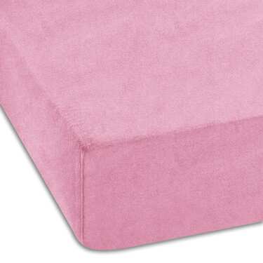 Juego de 4 sábanas bajeras de rizo fino Setex REFIBRA, color rosa, 180 x 200 cm
