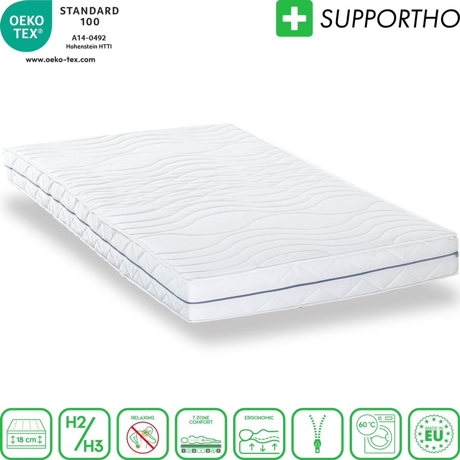 Features as icons – Supportho Premium 180 x 200 cm H2/H3