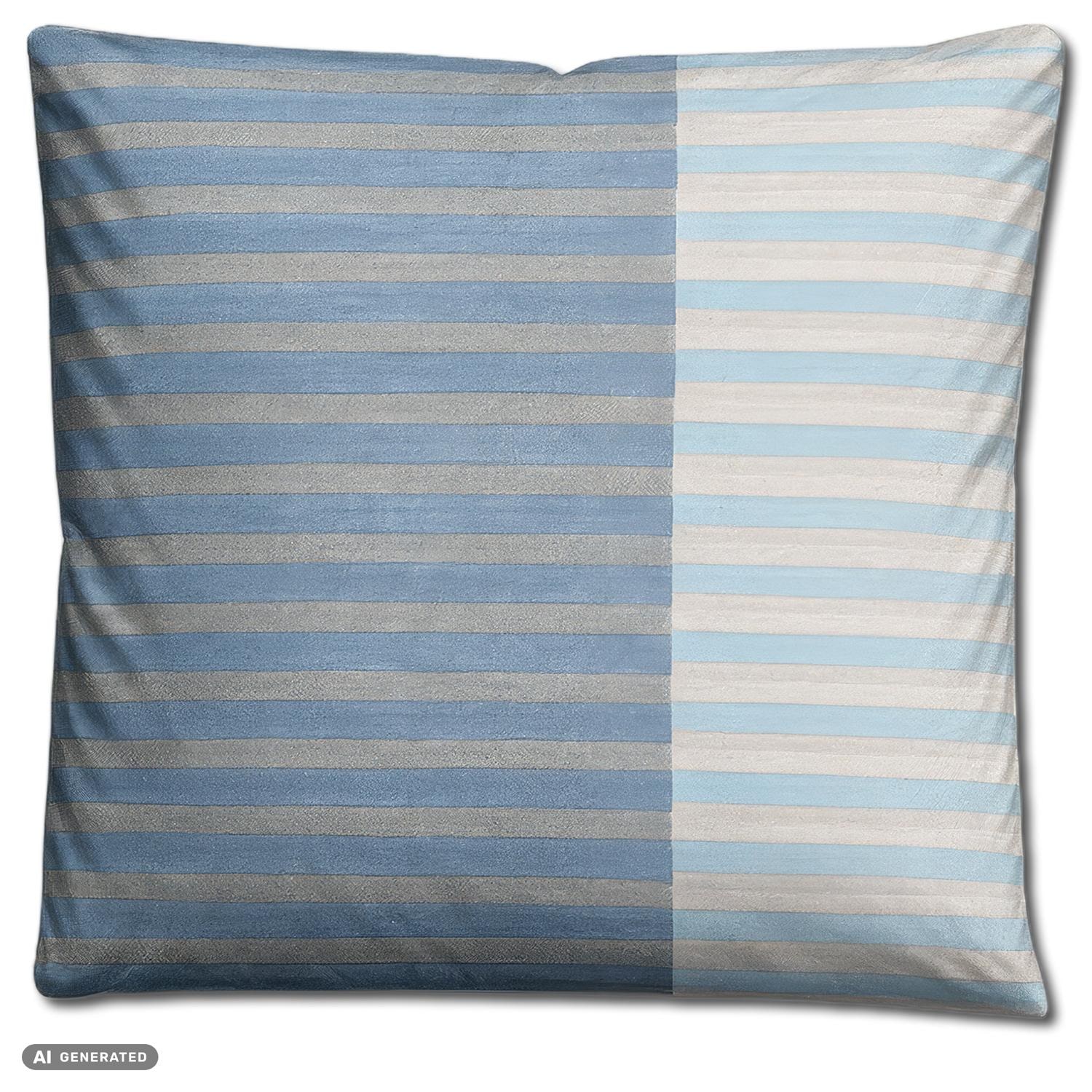 Juego de cama CloudComfort Renforcé, rayas grises y azules, 135 x 200 + 80 x 80 cm
