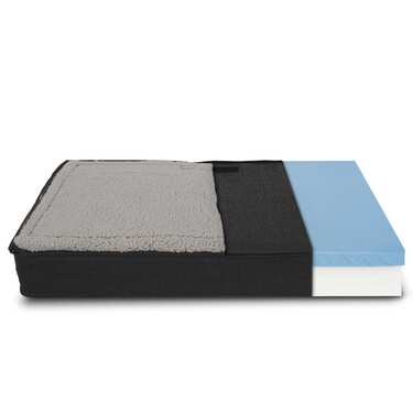 80 x 55 x 23 cm cama ortopédica para perros con respaldo tamaño M