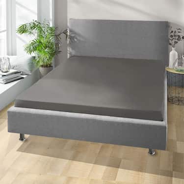 4 sábanas bajeras de algodón Castell, color gris pardo oscuro, 90 x 190 - 100 x 200 cm