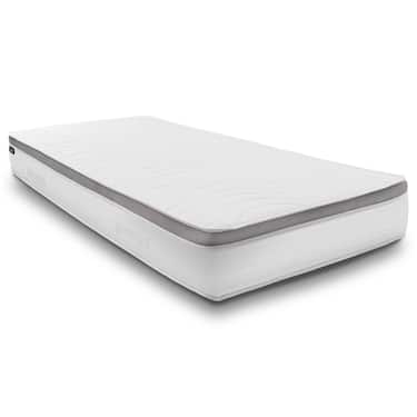Colchón ergonómico de muelles ensacados de 7 zonas Sleezzz Diamond T1000, 180 x 200 cm, altura 23 cm, grado de firmeza H2/H3, 1000 muelles/2 m² + 2 juegos de cama de microfibra CloudComfort Basic de 135 x 200 cm + 80 x 80 cm