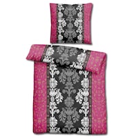 CloudComfort Basic ropa de cama de microfibra negro/rosa 135 x 200 + 80 x 80 cm