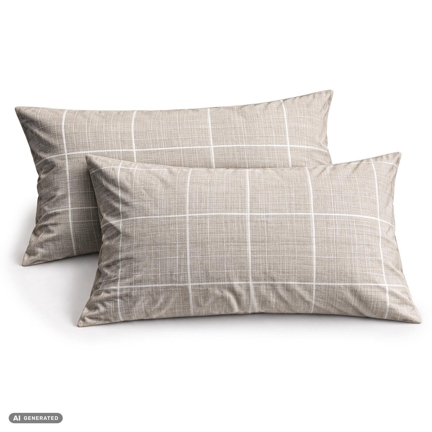 CloudComfort Basic: juego de 2 fundas de almohada de algodón, color gris piedra, 40 x 80 cm