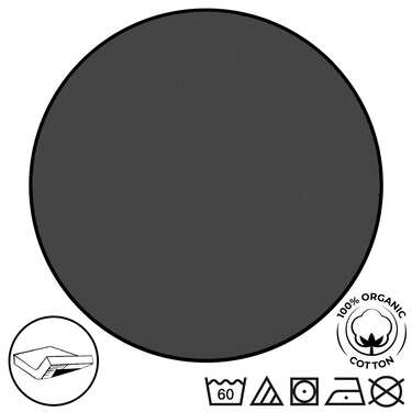 4 kpl jersey-lakanoita tummanharmaa 90 x 190 - 100 x 200 cm 100 % luomupuuvillaa.