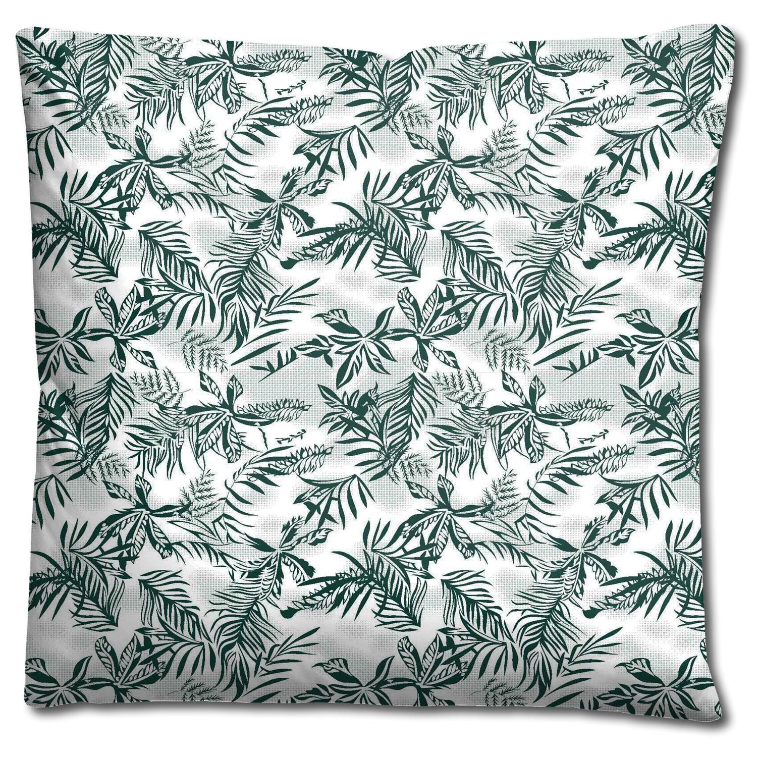 Double pack CloudComfort Basic microfiber bed linen green leaves 135 x 200 + 80 x 80 cm
