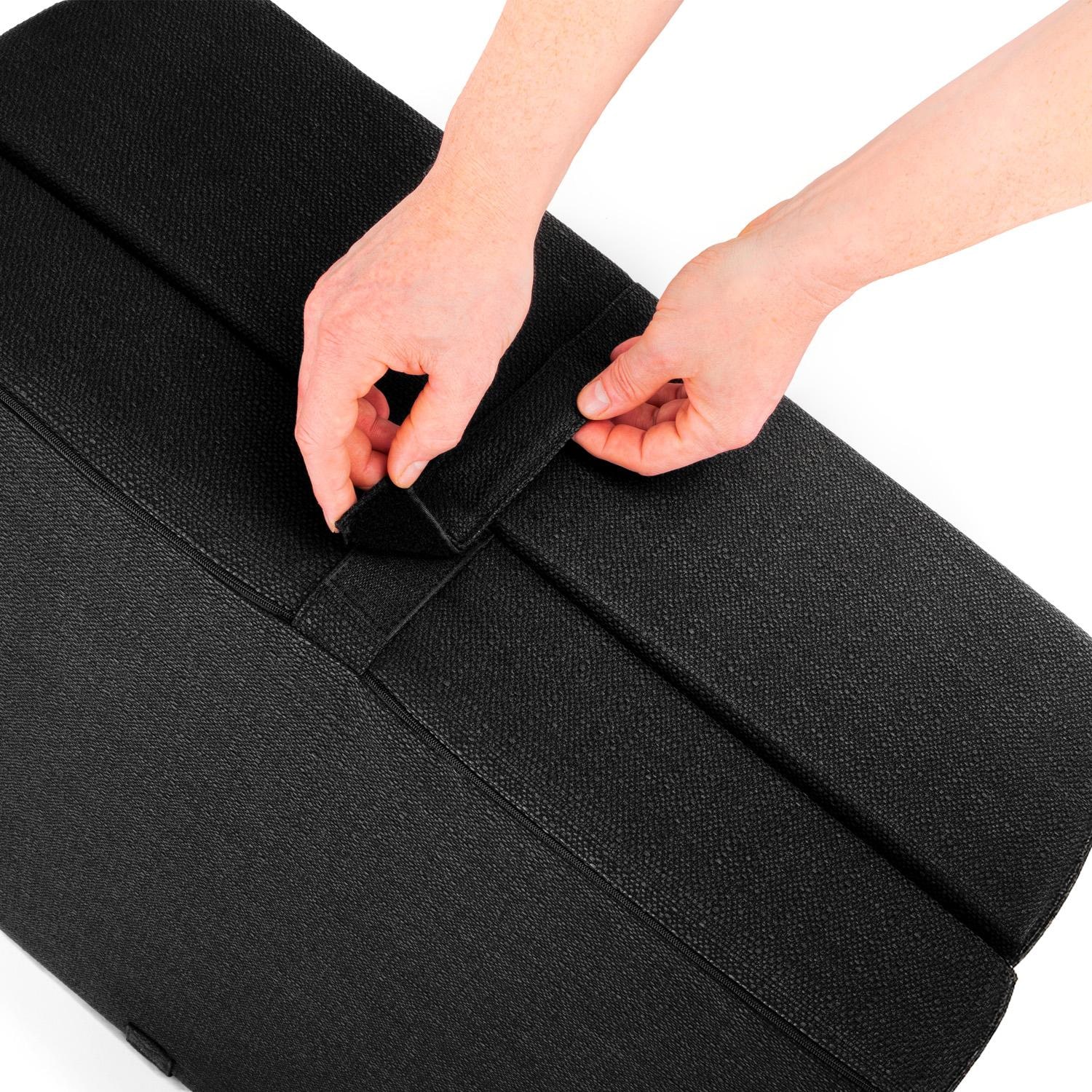 CloudComfort Premium katlanır yatak 70 x 195 cm siyah, 10 cm yüksekliğinde döşemelik kumaş kaplı