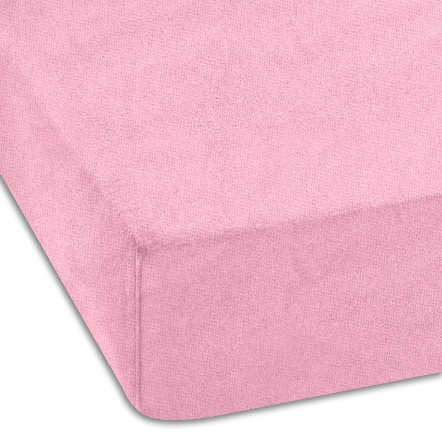 Pakiet podwójny prześcieradeł z gumką Setex Molton twill w kolorze różowym 90 x 200 cm