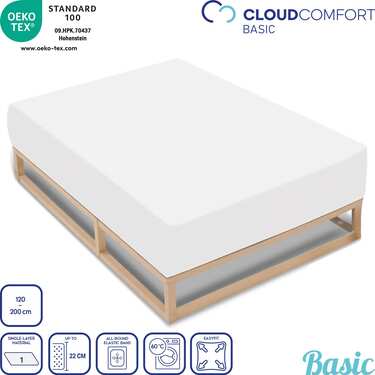 Dvojbalení prostěradla CloudComfort Basic jersey stretch white 120 x 200 cm (2 kusy)