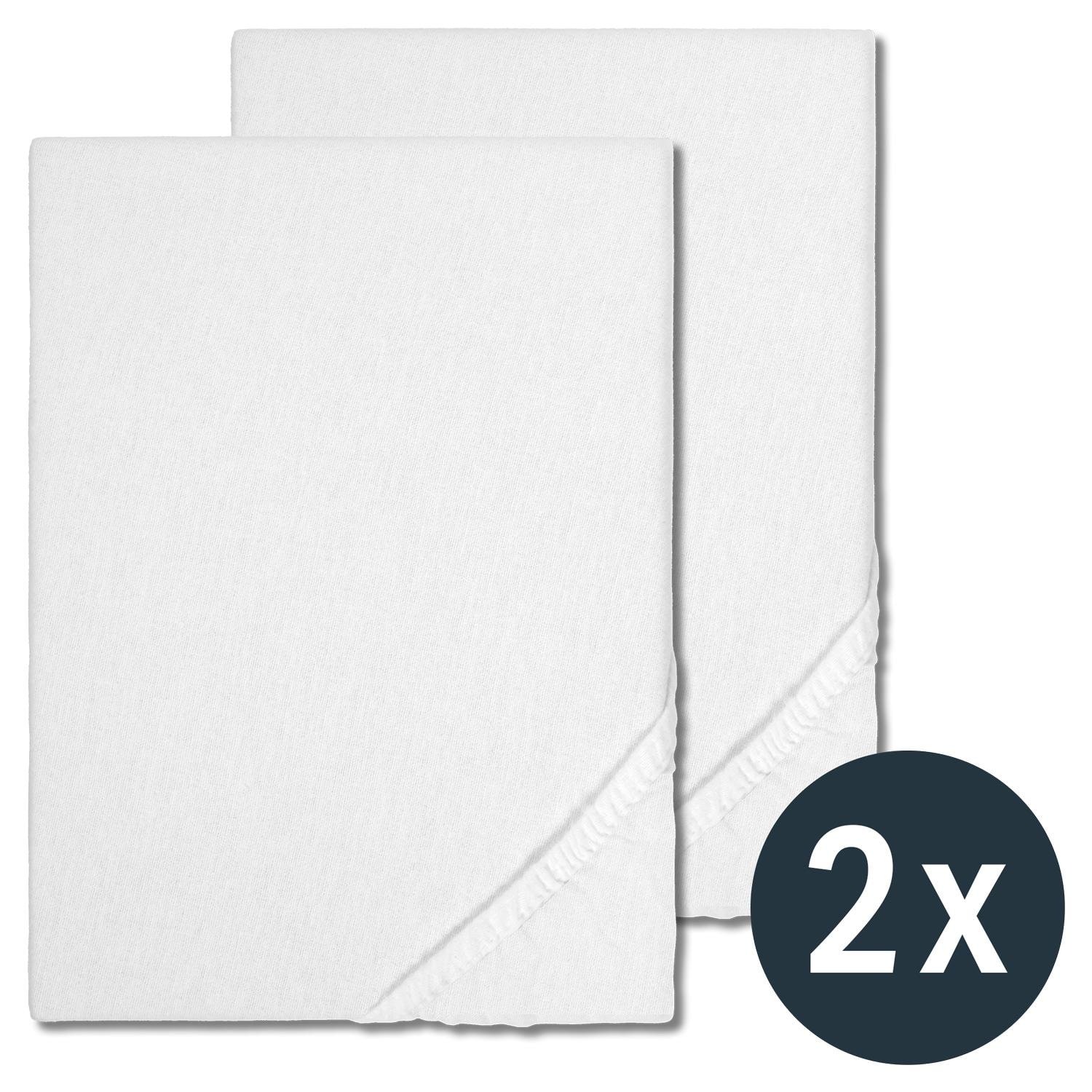 Sleezzz Basic Stretch Molton Fitted Sheets 160/190 - 190/210 cm for mattresses up to 35 cm high, sold in a two-pack
