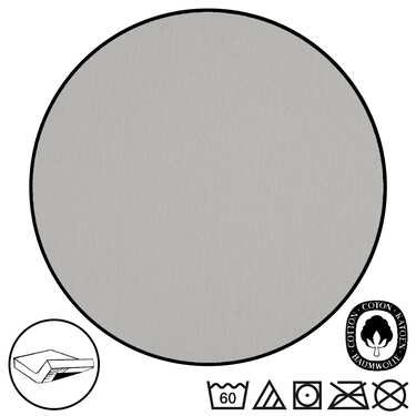 Juego de 4 sábanas bajeras de algodón Castell Jersey, color gris plateado, 90 x 190 - 100 x 200 cm
