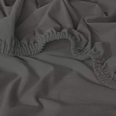 Sábana bajera jersey gris oscuro 90 x 190 - 100 x 200 cm de algodón 100% orgánico paquete doble