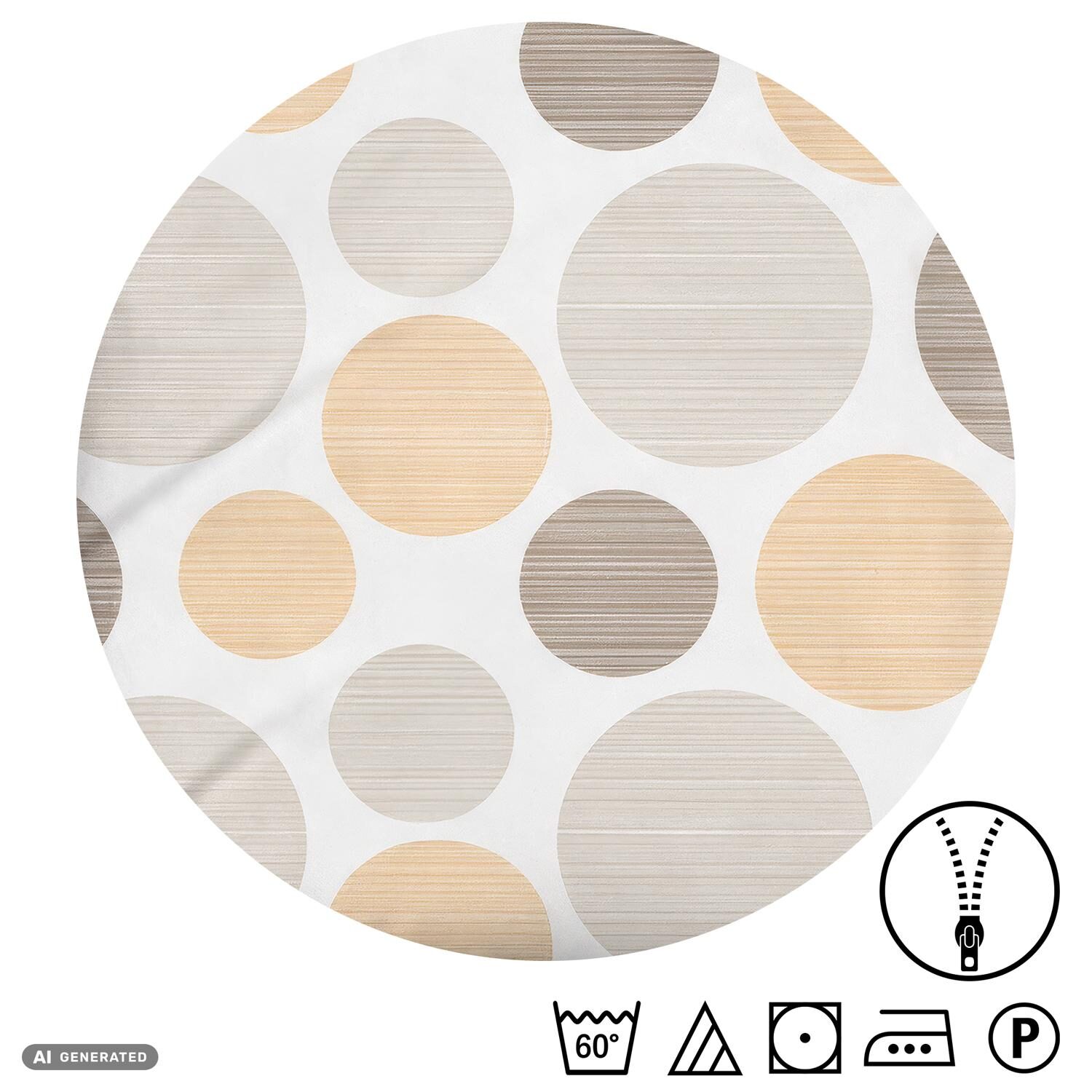 CloudComfort Basic: juego de 2 fundas de almohada de algodón con diseño de círculos, 40 x 80 cm