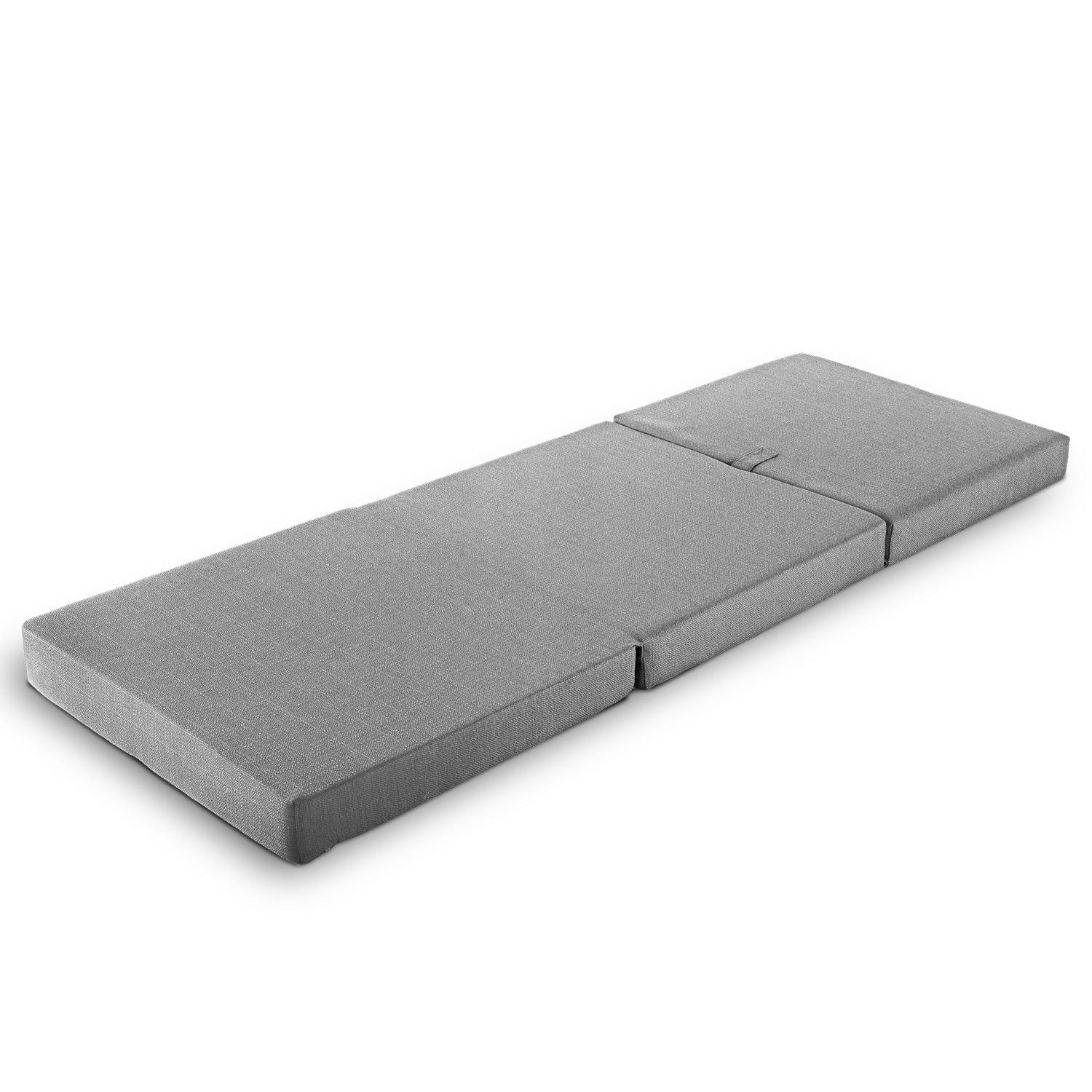 Colchón plegable CloudComfort Premium, 70 x 195 cm, color plata, 10 cm de grosor, tapizado con tela de tapicería