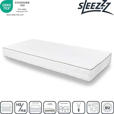 7-strefowy materac Sleezzz Superior 100 x 200 cm, wysokość 21 cm, poziom twardości H3/H4