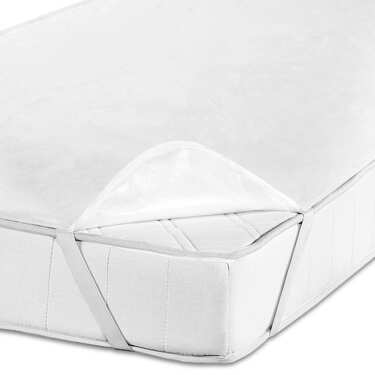 Sleezzz Vital nepremokavý molitanový chránič matraca s pevným napnutím 80 x 200 cm, chránič matraca zo 100 % bavlny v bielej farbe