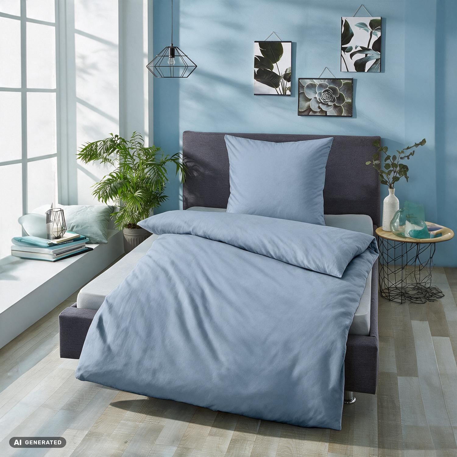Juego de dos piezas de ropa de cama Cloud Comfort de satén de mako, 135 x 200 cm + 80 x 80 cm
