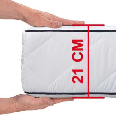 Colchón Sleezzz Superior de 7 zonas 90 x 200 cm, altura 21 cm, nivel de firmeza H3/H4 + cubrecolchón / mattress topper 90 x 200 cm