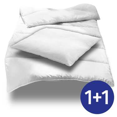 Colchón ergonómico 160x200 cm 7 zonas Supportho Premium altura 18 cm, nivel de firmeza H2/H3 + 2 x CloudComfort Basic juego de cama de microfibra 135 x 200 cm + 80 x 80 cm