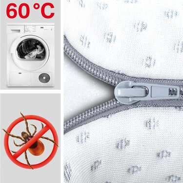 Cubierta de espuma fría Supportho Premium Topper 100 x 200 cm H3, altura 8 cm, grado de firmeza H3 con funda antibacteriana