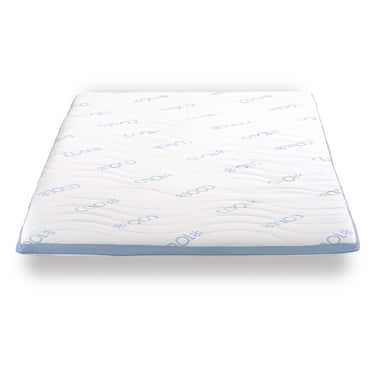 Kallskumstoppmadrass CloudComfort Cool 160 x 200 cm H2/H3, höjd 7 cm, fasthetsnivå H2/H3, 7-zons toppmadrass med sommar- och vintersida + Sleezzz® Cool kudde med kyleffekt