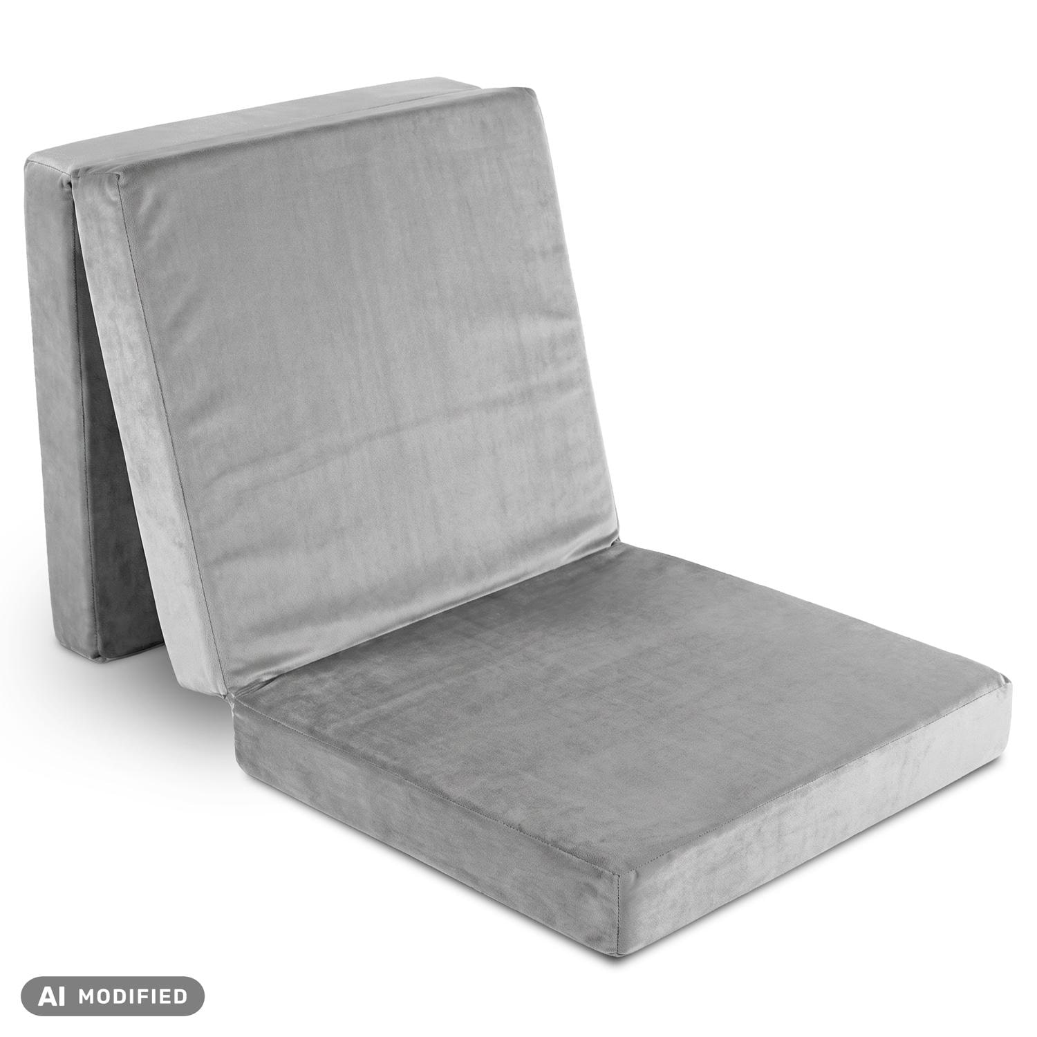 Colchón plegable CloudComfort Premium, 70 x 195 cm, color plata, 10 cm de grosor, tapizado con tela de tapicería