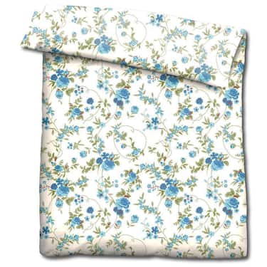Paquete doble de ropa de cama de microfibra CloudComfort Basic flores azules 135 x 200 + 80 x 80 cm