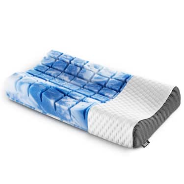 Colchón viscoelástico de 7 zonas Sleezzz Smart 140 x 190 cm, altura 18 cm, nivel de firmeza H3 con espuma viscoelástica con memoria de aire + almohada de gel Sleezzz® Premium