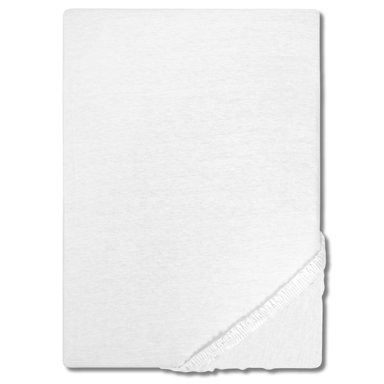 Prostěradlo Castell z mikrovlákna interlock jersey bílé 90 x 190 - 100 x 200 cm