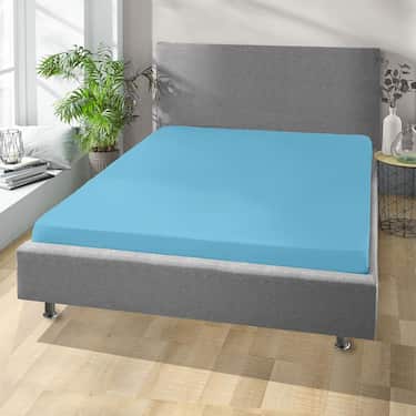 Juego de 4 sábanas bajeras de rizo fino Setex, color turquesa, 90 x 200 cm