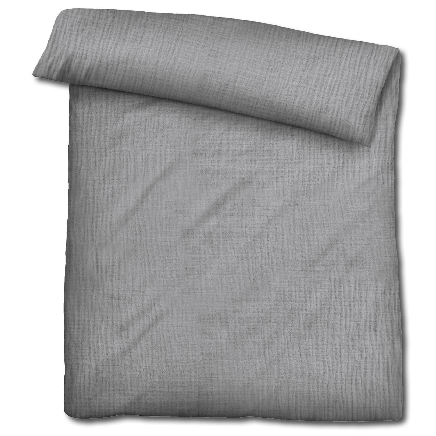 Paquete doble de ropa de cama de muselina Sleezzz® gris 135 x 200 cm + 80 x 80 cm